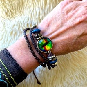 Dragon’s Eye Leather Bracelet {Rare}